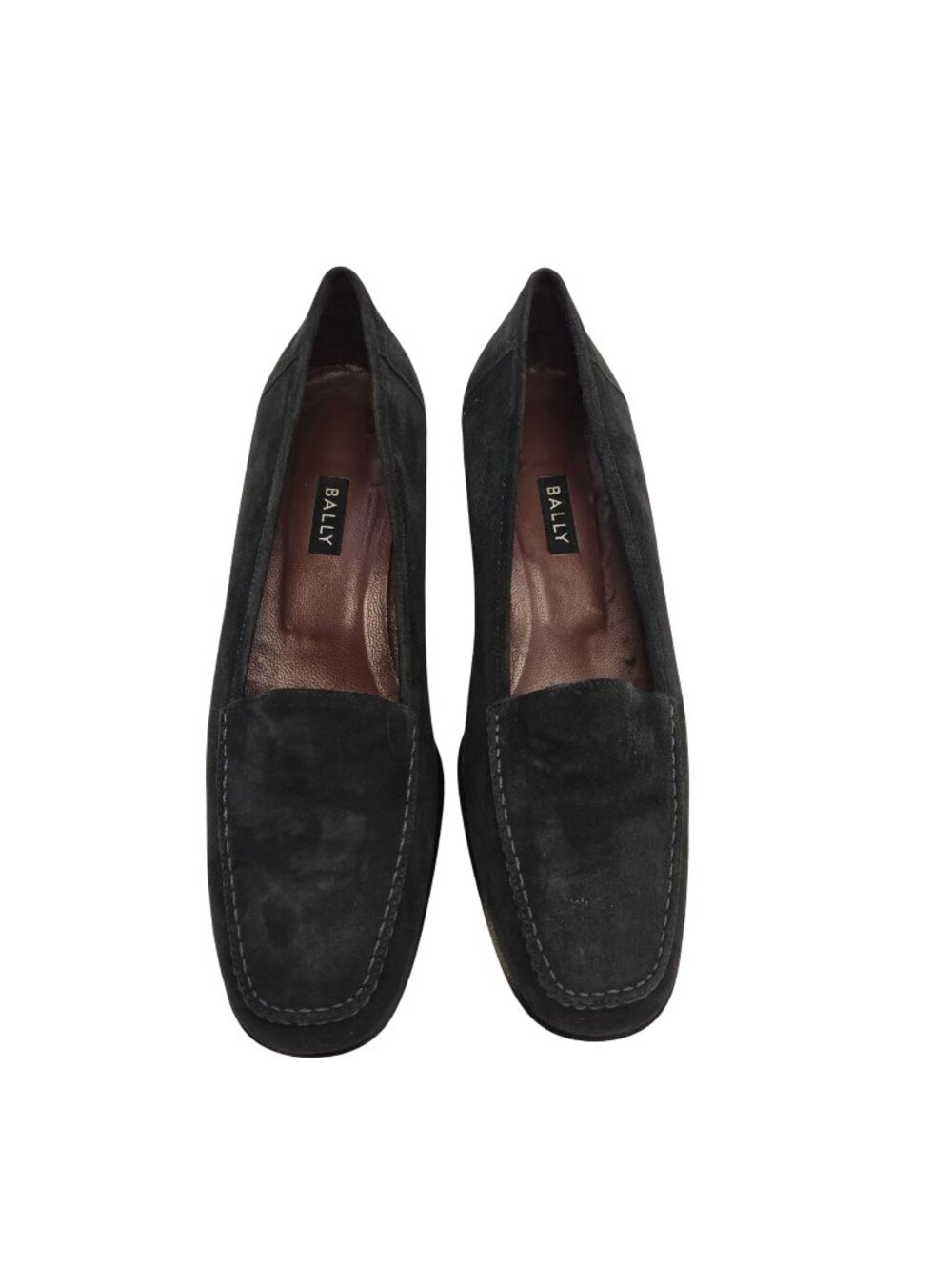 Bally Styleflex Ferreira Suede Leather Heeled Loafer Shoes Size US 9/EU 6.5
